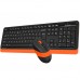 Kit Wireless Tastatura si Mouse A4TECH - FG1010 Orange