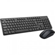Kit Tastatura si Mouse DELUX, "KA150+M136", wireless, 104 taste format standard, mouse , 3/1 butoane, negru