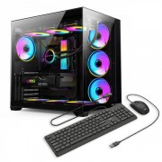 Sistem Desktop PC Gaming OptimX ELITE Cyclone cu procesor Intel® Core™ i7 9700F, 16GB DDR4, 480Gb SSD, Radeon RX 580 8Gb GDDR5 , Cadou kit tastatura si mouse OptimX KM500